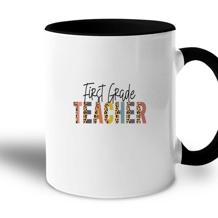 First Grade Teacher Black Graphic First Grade Accent Mug