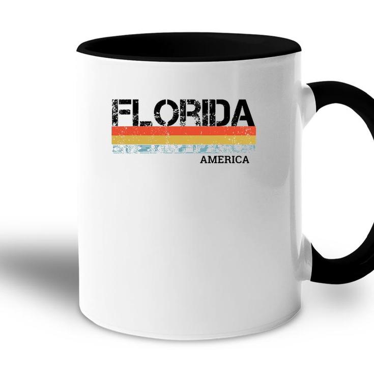 Florida Retro Vintage Stripes Accent Mug