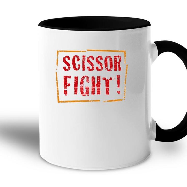 Funny Scissor Fight Grade School Teacher Student Accent Mug