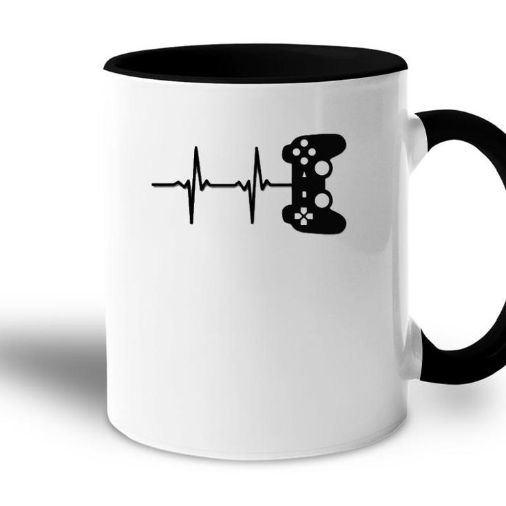Gaminggamer Heartbeat Video Game Lover Accent Mug