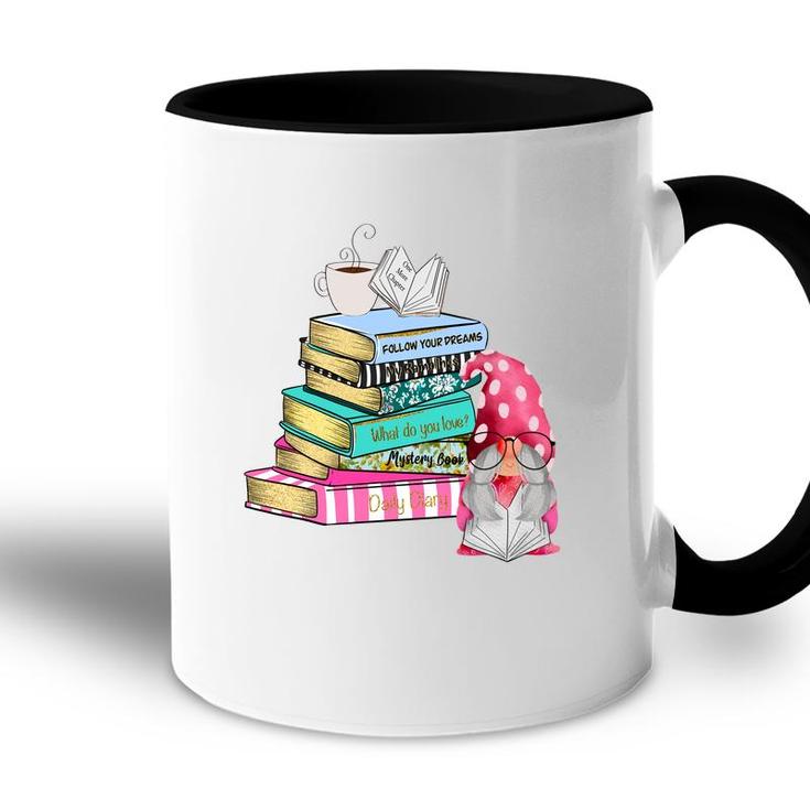 Gnome Reading Books Coffee And Book Lover Accent Mug