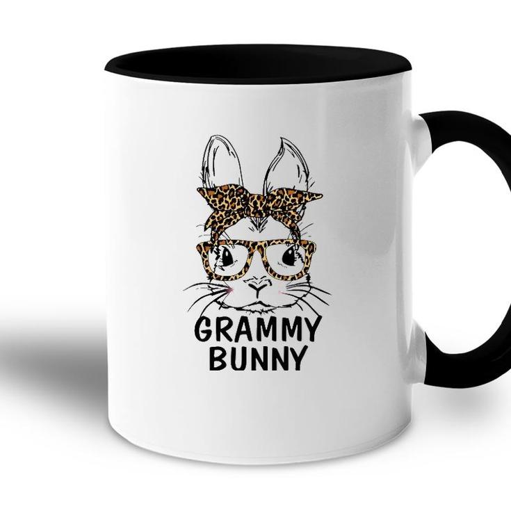 Grammy Bunny Face Leopard Print Glasses Easter Day Accent Mug