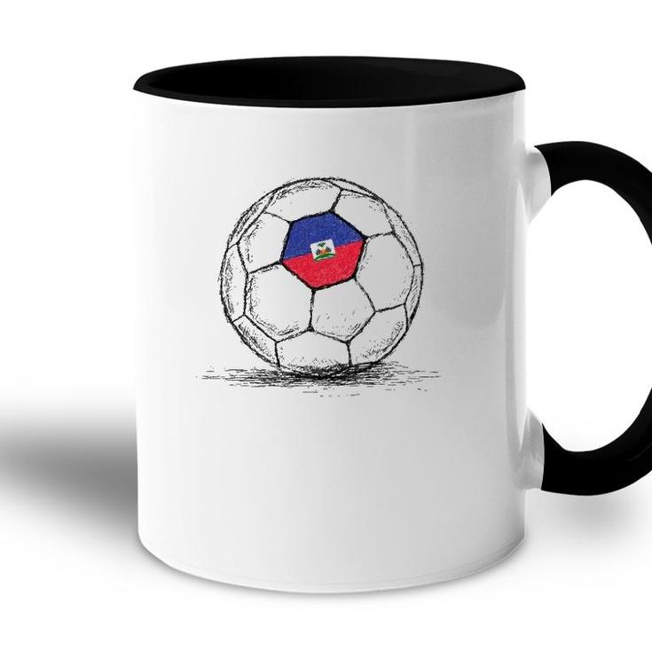Haiti Haitian Flag Design On Soccer Ball Accent Mug