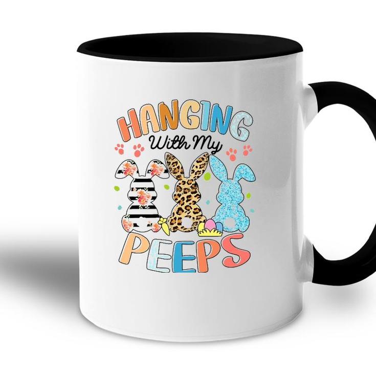 Hanging With My Peeps Rabbit Lover Easter Day Leopard Accent Mug