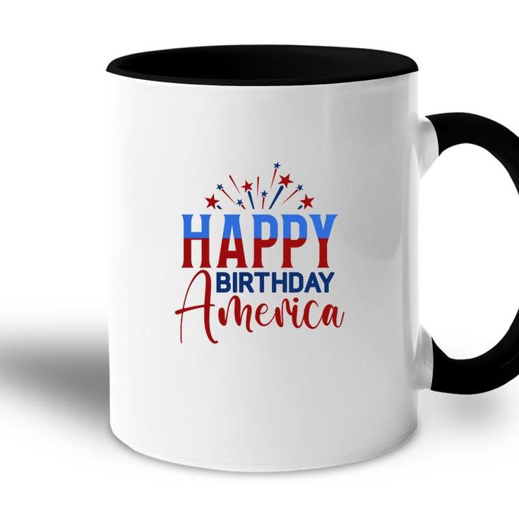 Happy Birthday America July Independence Day Red Blue 2022 Accent Mug