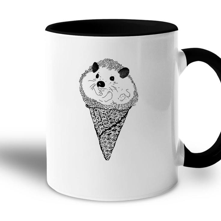 Hedgie Cone Funny Hedgehog Ice Cream Graphic Accent Mug
