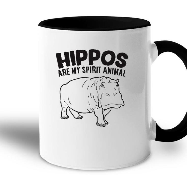 Hippos Are My Spirit Animal Funny Hippopotamus Accent Mug