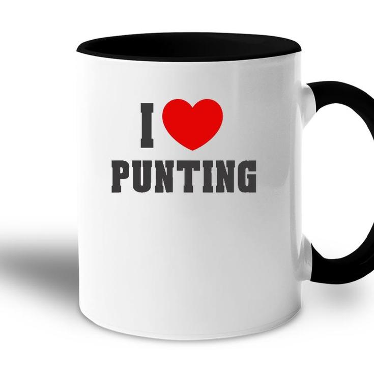 I Heart Love Punting Men Women Sport Gift Tee Accent Mug