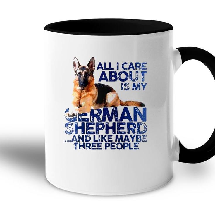 I Like My German Shepherd And Maybe Like 3 People Dog Lover Raglan Baseball Tee Accent Mug