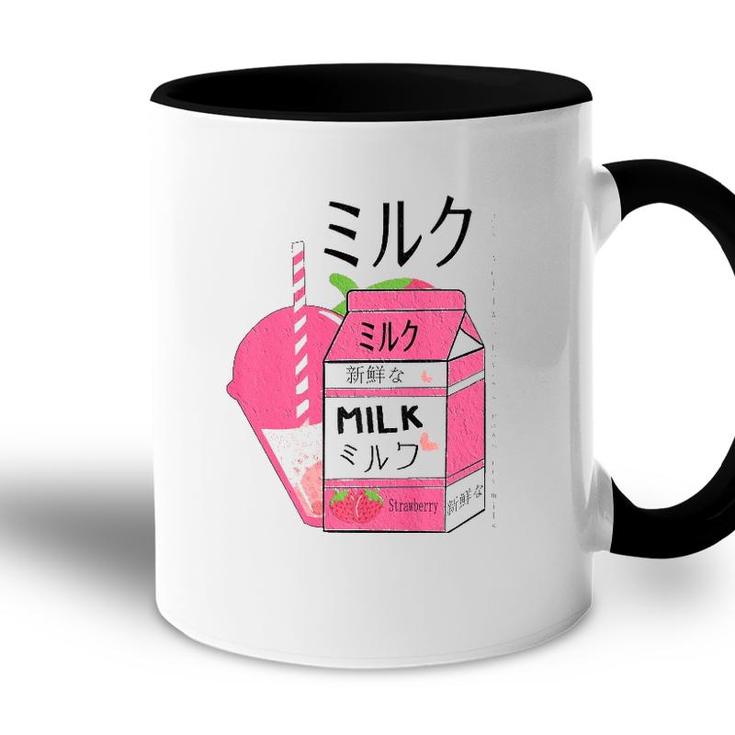 Kawaii90S Japanese Otaku Stylish Aesthetic Milk Strawberry Accent Mug