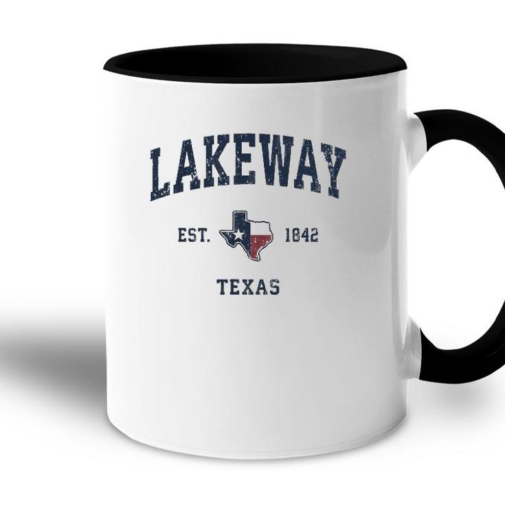 Lakeway Texas Tx Vintage State Flag Sports Navy Design Accent Mug