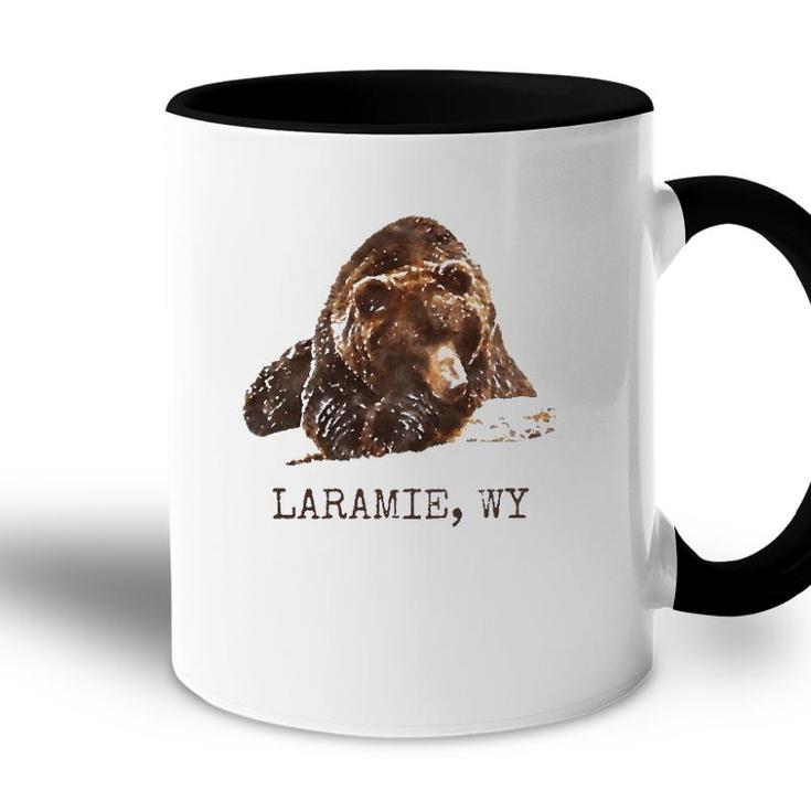 Laramie Wy Brown Grizzly Bear In Snow Wyoming Gift Accent Mug