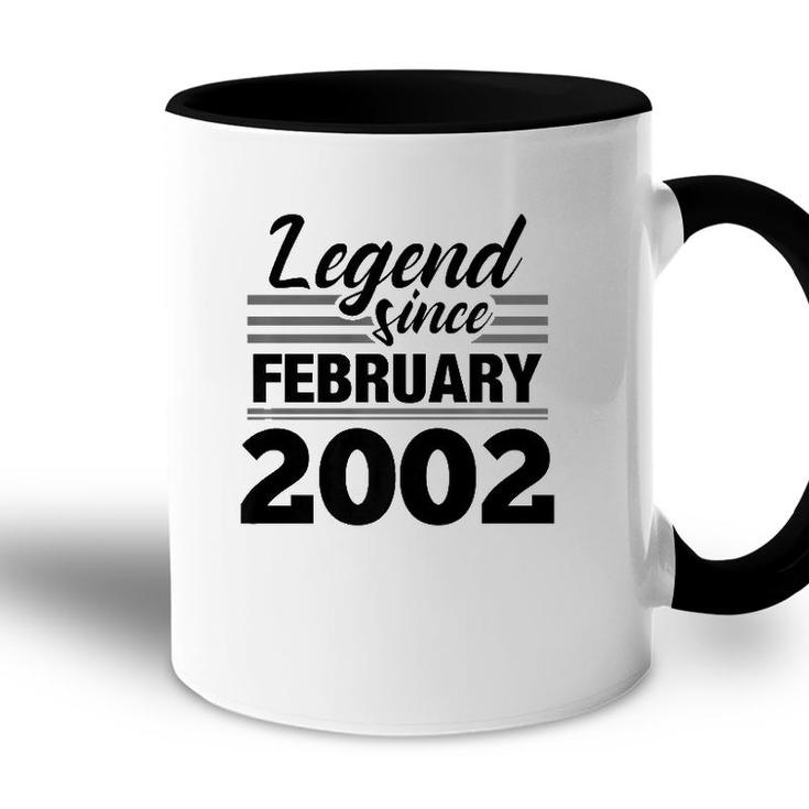 Legend Since February 2002 - 20Th Birthday 20 Years Old Accent Mug