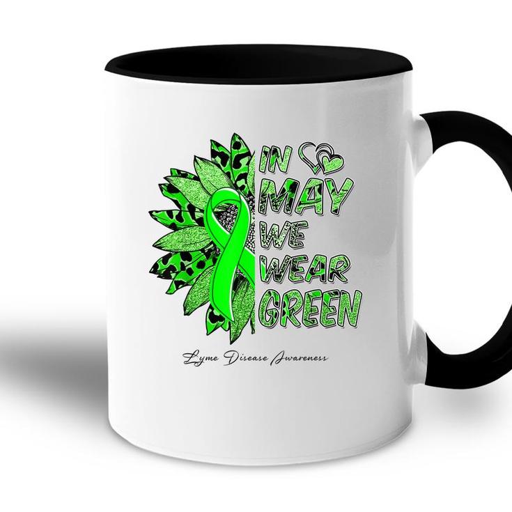 Leopard Daisy In May We Wear Green Lyme Disease Awareness  Accent Mug
