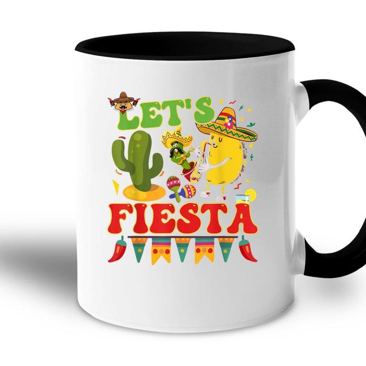 Lets Fiesta Avocado And Tacos Cinco De Mayo Mexican  Accent Mug