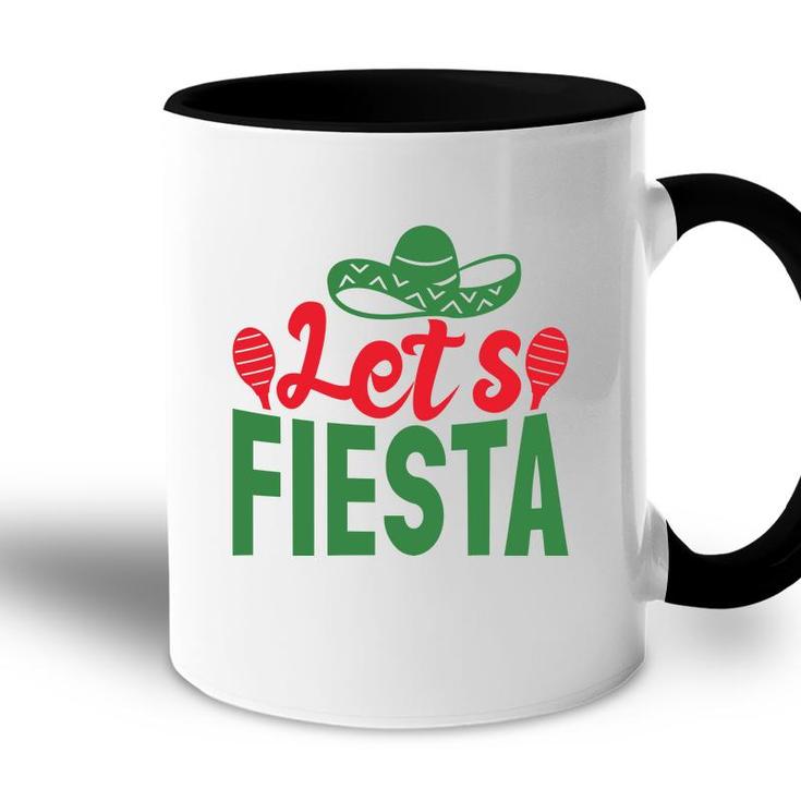 Lets Fiesta Colorful Decoration Gift For Human Red Green Accent Mug