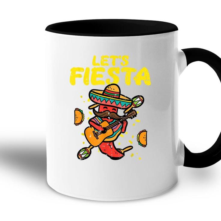 Lets Fiesta Jalapeno Funny Cinco De Mayo Mexican Party  Accent Mug