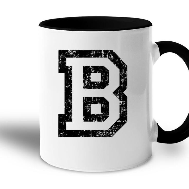 Letter B Vintage Black And White Accent Mug