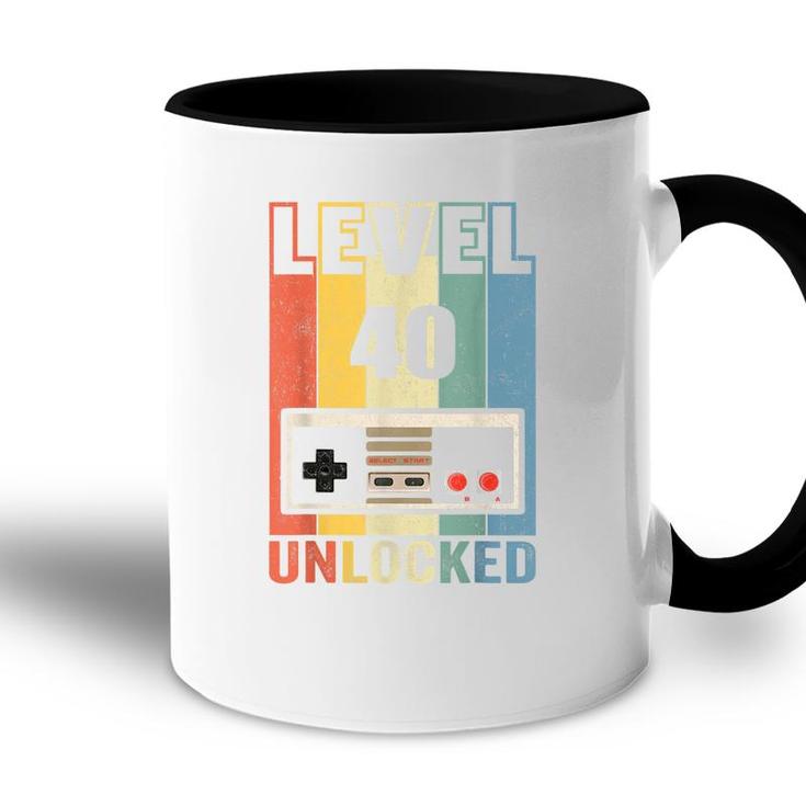 Level 40 Unlocked  Video Gamer 40Th Birthday Gifts   Accent Mug