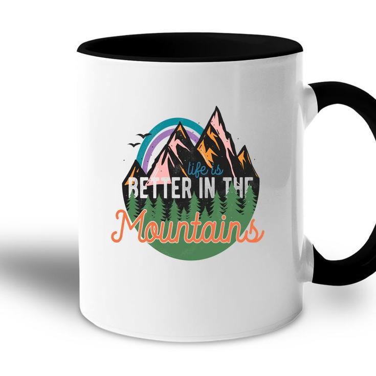 Life Is Better In The Mountains Wild Life  Vintage Style Accent Mug