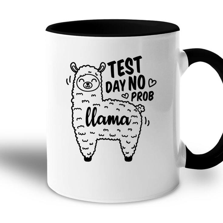 Llama Test Day No Prob Llama Black Graphic Accent Mug