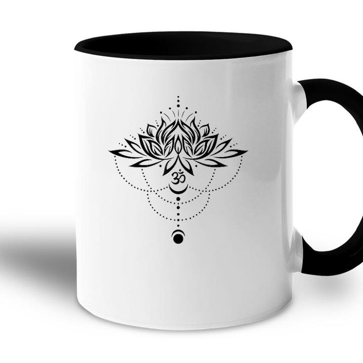 Lotus Flower Om Symbol Yoga Lovers Meditation Moon Gift Idea  Accent Mug
