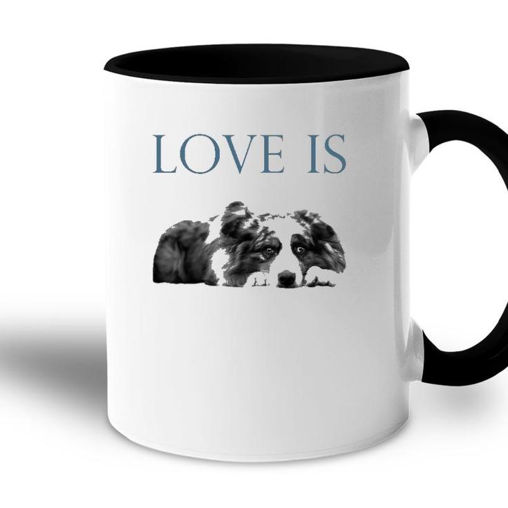Love Is Aussi Australian Shepherd Accent Mug