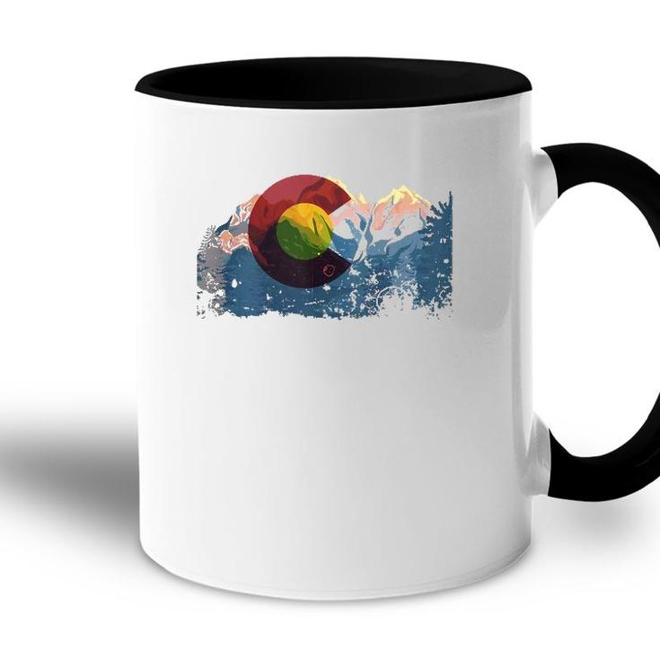 Love Vintage Colorado Flag Mountains Gift Design Idea  Accent Mug