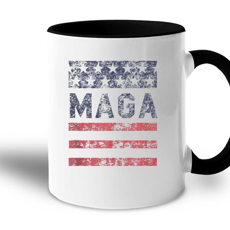 Maga Stars & Stripes Retro Vintage Distressed Graphic  Accent Mug