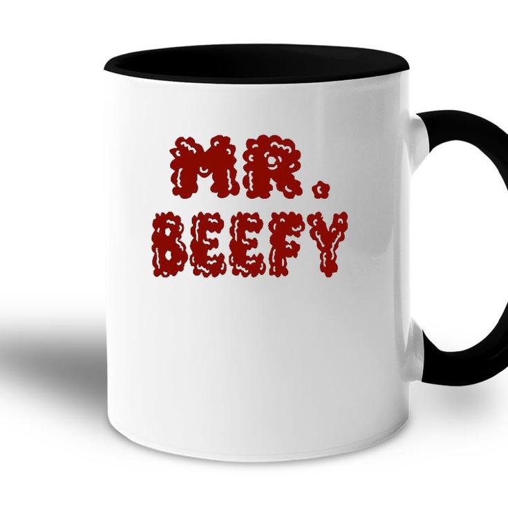 Mens Mr Beefy- Funny Graphic Art Accent Mug