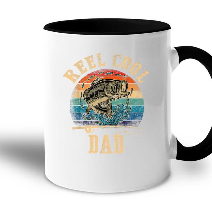 Mens Reel Cool Dad Fisherman Fathers Day Fishing  Accent Mug