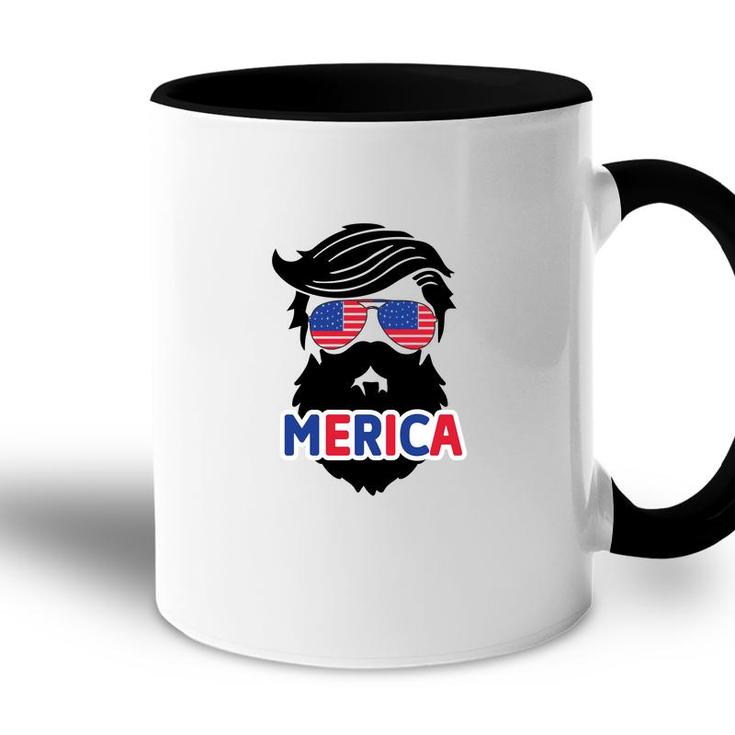 Merica July Independence Day Black Man Great 2022 Accent Mug