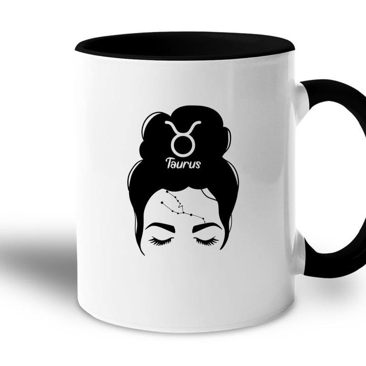 Messy Bun Cute Beautiful Taurus Girl Gifts Accent Mug