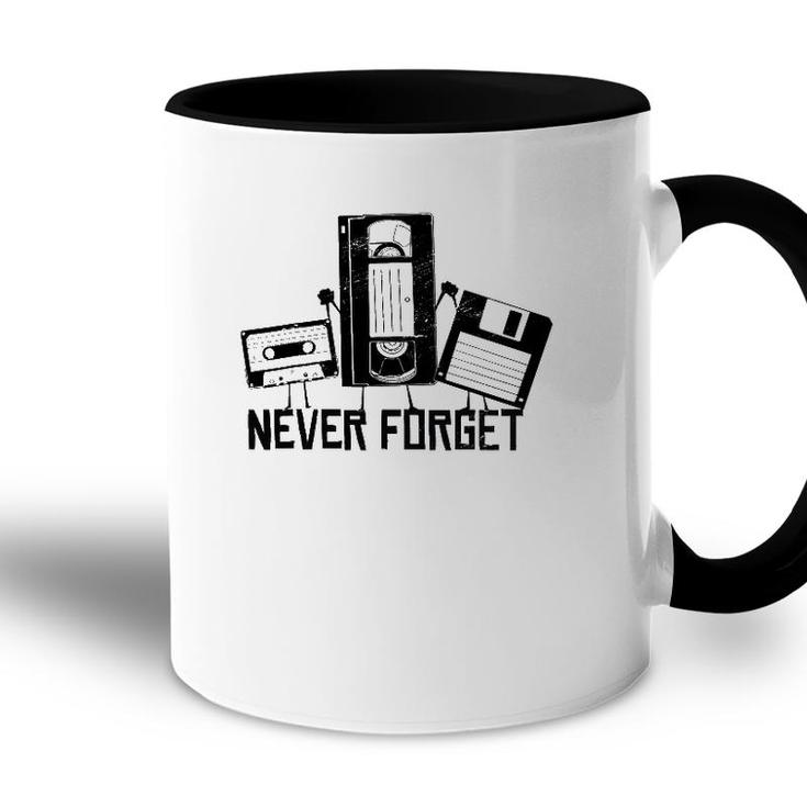 Never Forget Retro Vintage Cassette Tape Novelty Funny Accent Mug