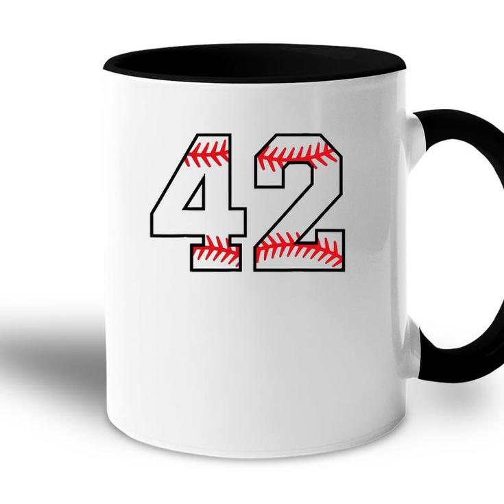 Number 42 Forty Two Baseball Lucky Favorite Jersey Number Accent Mug