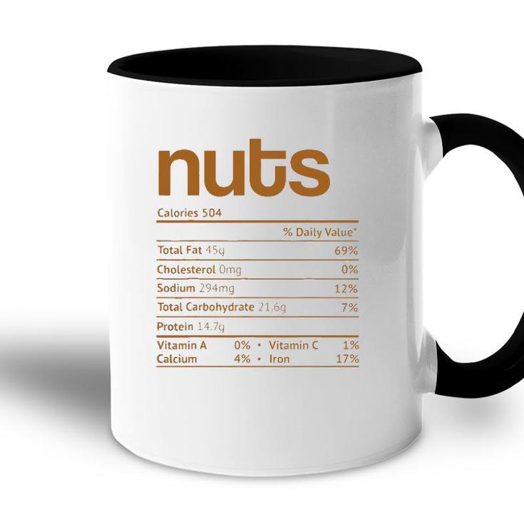 Nuts Nutrition Facts Funny Thanksgiving Christmas Food Accent Mug