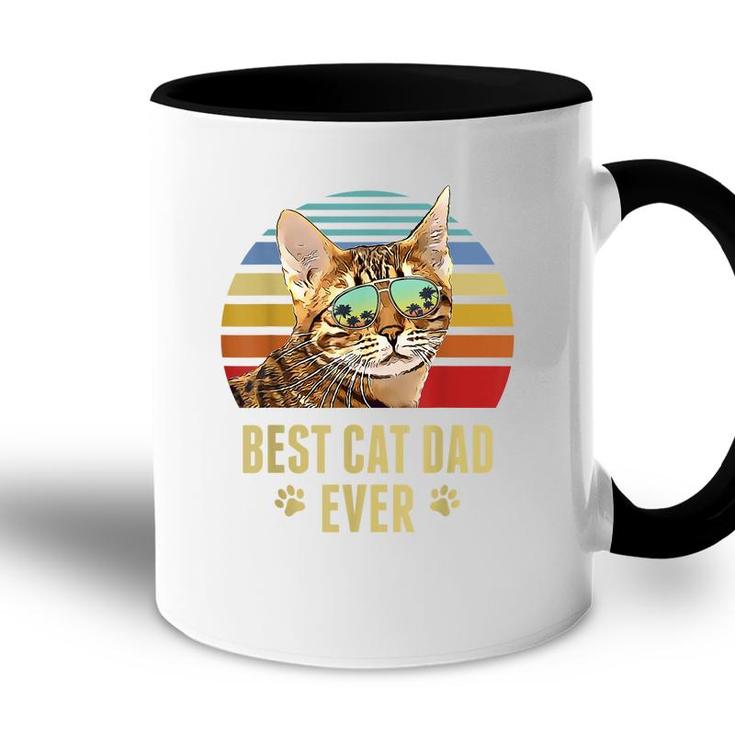 Ocicat Cat Best Cat Dad Ever Retro Beach Vibe  Accent Mug
