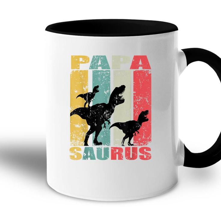 Papasaurus Rex Dinosaur Baby Dino Twin Family Papa Saurus  Accent Mug