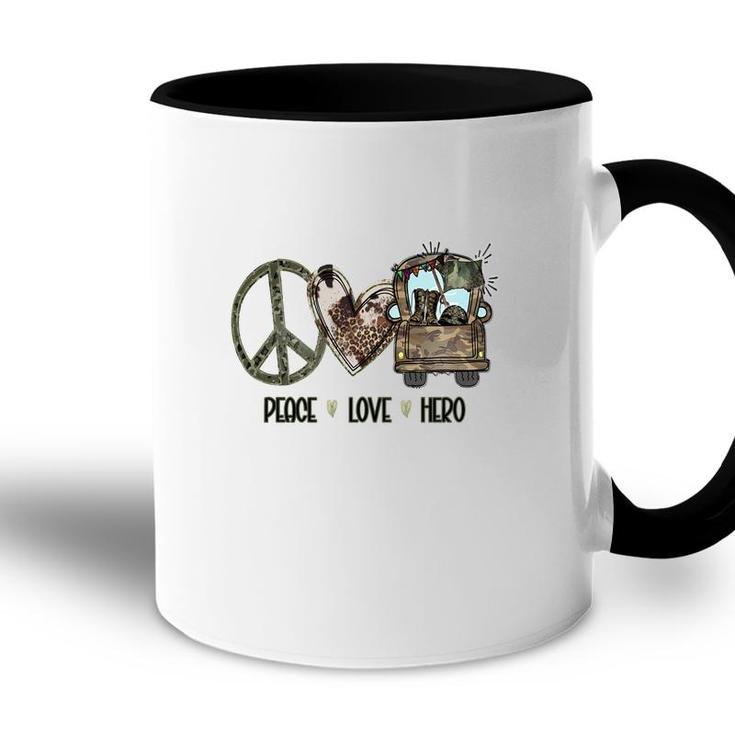 Peace Love Hero Dad Special Gift For Father  Accent Mug