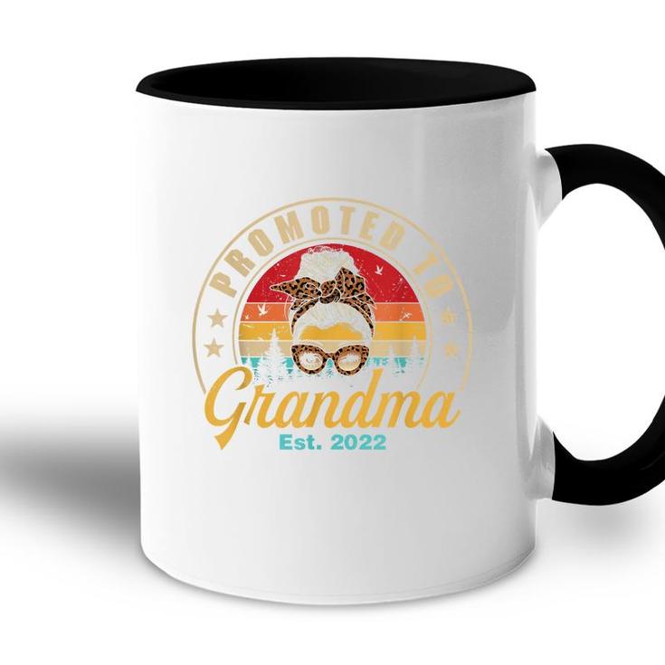 Promoted To Grandma Est 2022 Women Retro First Time Grandma  Accent Mug