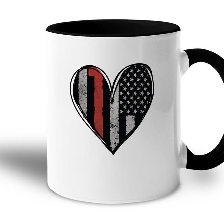 Proud And Sending Love To Firefighter Job Accent Mug