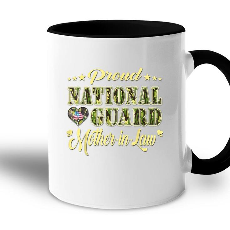 Proud National Guard Mother-In-Law Dog Tags Heart Army Mom  Accent Mug
