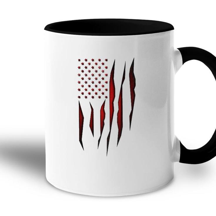 Red Carbon Fiber Onyx American Flag  Accent Mug