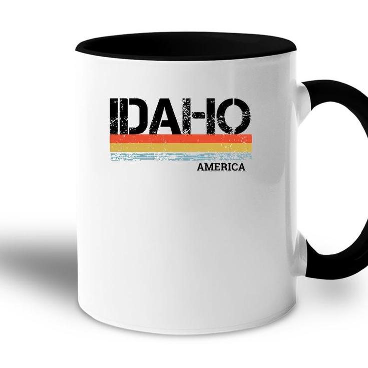 Retro Vintage Stripes Idaho Gift & Souvenir Accent Mug