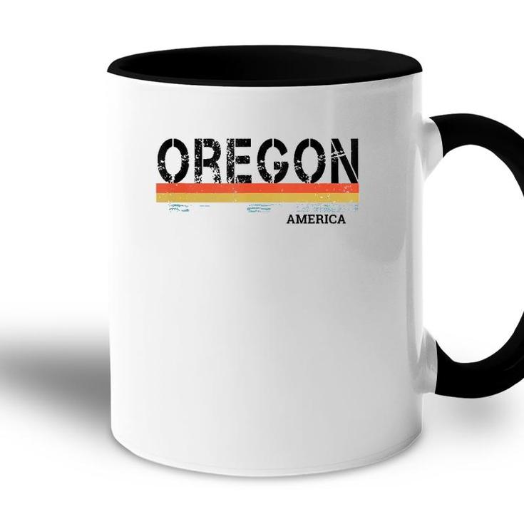 Retro Vintage Stripes Oregon Gift & Souvenir  Accent Mug