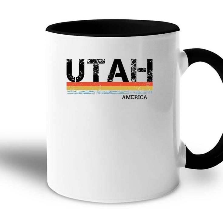 Retro Vintage Stripes Utah Gift & Souvenir Accent Mug