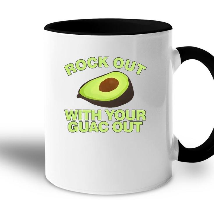 Rock Out With Your Guac Out Funny Avocado Accent Mug