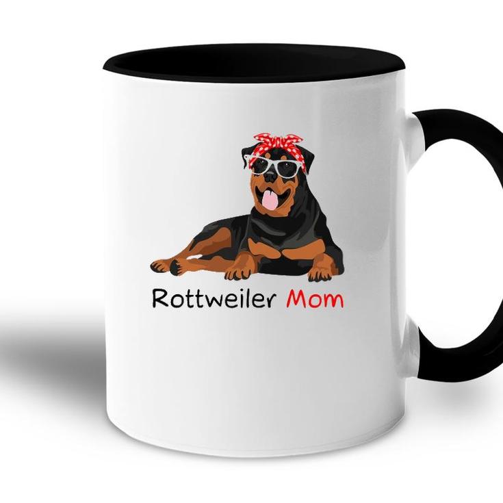 Rottweiler Mom Bandana Womens Rottweiler Dog Accent Mug