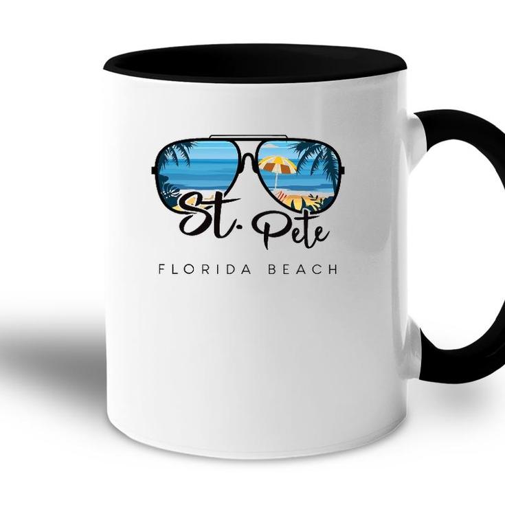 St Pete Beach Florida Palm Tree Sunglasses Souvenir Accent Mug