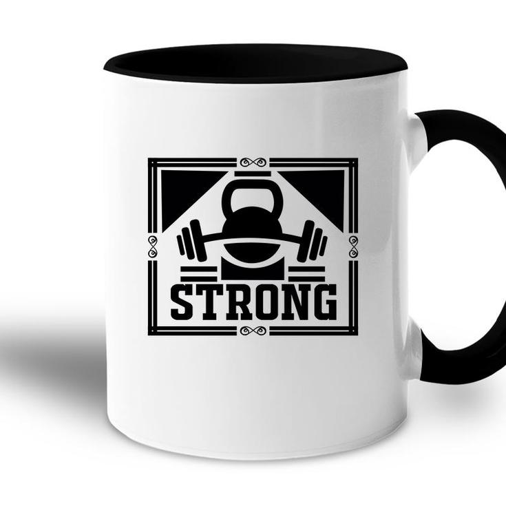 Strong Bible Verse Black Graphic Sport Great Christian Accent Mug
